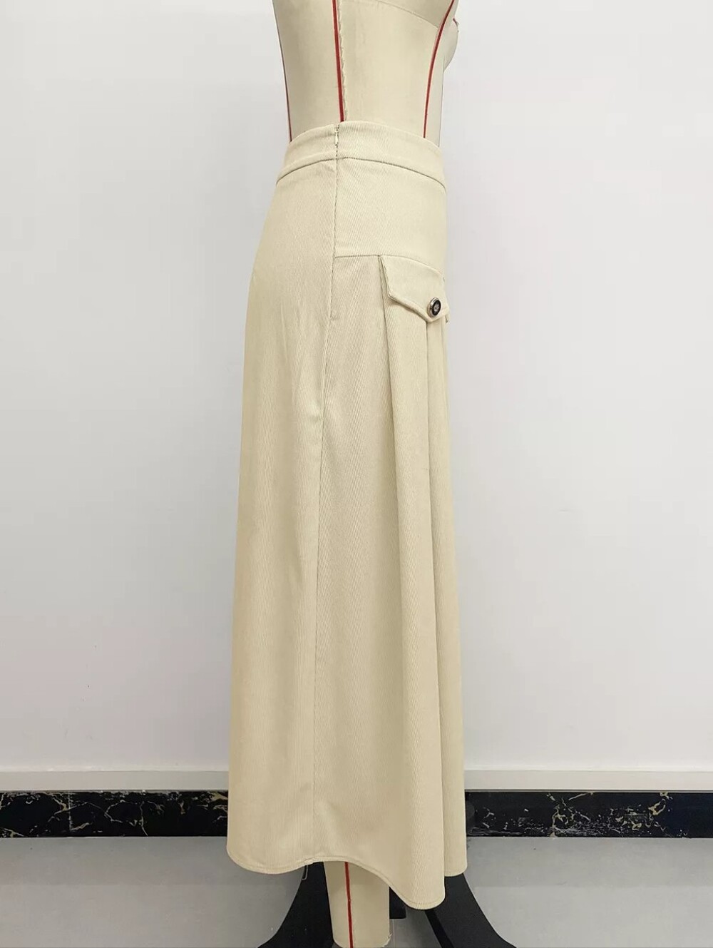 High Waist Pleated Midi Skirt - Picture 8 of 13